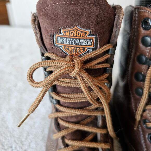 Harley Davidson Boots Mens 6.5M Brown Leather 88414 Motorcycle Biker Safety Work - Picture 4 of 16